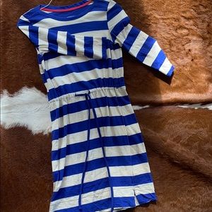 Cobalt blue and light cream stripped cotton dress